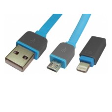 Cablu USB - micro USB, cu adaptor pentru iPhone 5, 1,5m - 173831