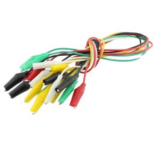 Set 10 cabluri cu crocodil, diverse culori, lungime 40cm, 196713