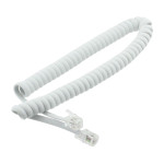 Cablu telefonic spiralat, alb, lungime 2.1m, L103329