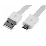 Cablu USB A tata - micro USB tata, alb, plat, 1m - 171902 Cablu USB A tata - micro USB tata, alb, plat, 1m - 171902