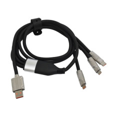 Cablu Fast USB, 3in1, micro USB, Type C, compatibil cu iPhone, 1m, 196867