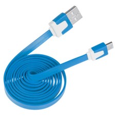 Cablu USB tata - micro USB tata, plat, albastru - 402159 Cablu USB tata - micro USB tata, plat, albastru - 402159