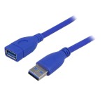 Cablu USB A mufa, USB A soclu, USB 3.0, lungime 1.8m, albastru, AK-USB-10, T145924