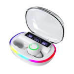 Casti HD Sound TWS, fara fir, cu power bank si display, BT-36, alb, 196965 Casti HD Sound TWS, fara fir, cu power bank si display, BT-36, alb, 196965