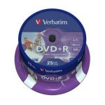 DVD+R 4,7GB, 16X, printabil, 25 bucati, Verbatim - 401502