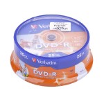 DVD-R 4,7GB, 16X, printabil, 25 bucati, Verbatim - 401508