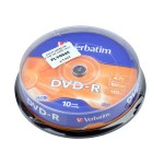 DVD-R 4,7GB, 16X, 10 bucati, Verbatim - 401509