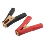 Set 2 cleme crocodil, 500A, rosu, negru, izolat, 196634