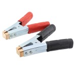 Set 2 cleme crocodil, 600A, rosu, negru, izolat, 196649