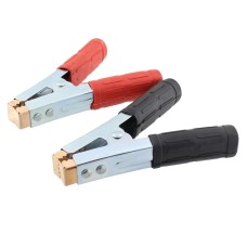 Set 2 cleme crocodil, 600A, rosu, negru, izolat, 196649