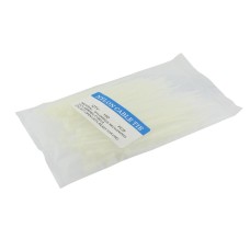 Set 100 bucati coliere plastic, 3,5x150 mm, alb, 524373