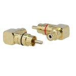 Set 2 adaptoare RCA tata la RCA mama, cotit, ACV, 30.4300-01, T111291