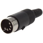 Conector DIN, 5 pini, tata, pe cablu - 123002 Conector DIN, 5 pini, tata, pe cablu - 123002