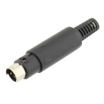 Conector mini DIN, 4 pini, tata, pe cablu - 123101