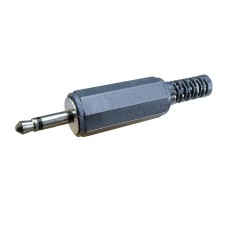 Conector jack 2,5mm, mono, tata, negru, pe cablu, 121001
