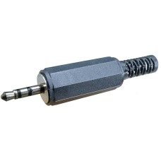 Conector jack 2,5mm, stereo, tata, negru, pe cablu - 121026 Conector jack 2,5mm, stereo, tata, negru, pe cablu - 121026
