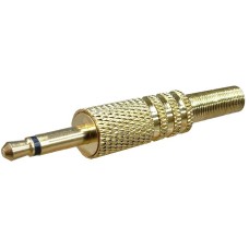 Conector jack 3,5mm, mono, tata, auriu, pe cablu - 121054