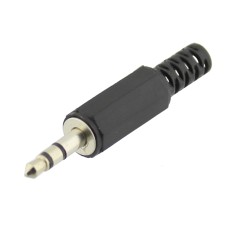 Conector jack 3,5mm, stereo, tata, negru, pe cablu - 121101