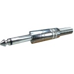 Conector jack 6,3mm, mono, tata, argintiu, pe cablu - 121160