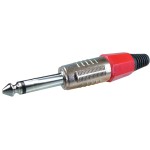 Conector jack 6,3mm, mono, rosu, pe cablu - 121181 Conector jack 6,3mm, mono, rosu, pe cablu - 121181