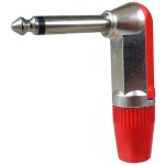 Conector jack 6,3mm, mono, tata, rosu, pe cablu - 121198