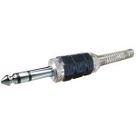Conector jack 6,3mm, stereo, tata, negru, pe cablu - 121225 Conector jack 6,3mm, stereo, tata, negru, pe cablu - 121225