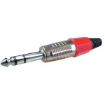 Conector jack 6,3mm, stereo, tata, rosu, pe cablu - 121231 Conector jack 6,3mm, stereo, tata, rosu, pe cablu - 121231