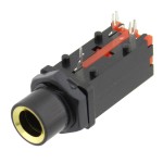 Conector jack 6,3mm, stereo, mama, pentru PCB, cu intrerupator - 121412