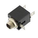 Conector jack 6,3mm, mono, mama, montare pe panou, cu intrerupator - 121451