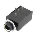 Conector jack 6,3mm, stereo, mama, montare pe panou, cu intrerupator, 121453