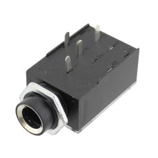 Conector jack 6,3mm, stereo, mama, montare pe panou, cu intrerupator, 121453
