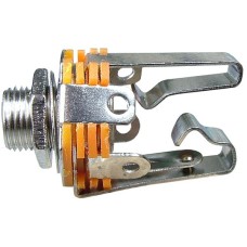 Conector jack 6,3mm, stereo, mama, montare pe panou, cu intrerupator - 121458