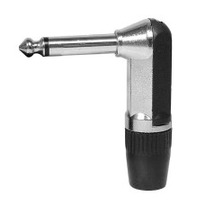 Conector jack 6,3mm, mono, tata, negru, cotit, 122084 Conector jack 6,3mm, mono, tata, negru, cotit, 122084