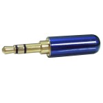 Conector jack 3,5mm, stereo, tata, albastru, pe cablu, 222032 Conector jack 3,5mm, stereo, tata, albastru, pe cablu, 222032