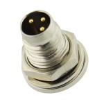 Conector M8, 3 pini, tata, 3A, montare pe panou, 503249 Conector M8, 3 pini, tata, 3A, montare pe panou, 503249
