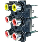 Conector RCA mama x 6, pe panou - 122080