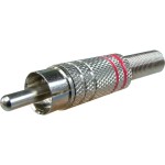 Conector RCA tata, metalic, rosu, 122248