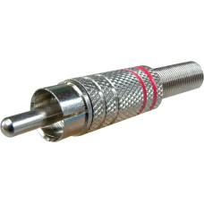 Conector RCA tata, metalic, rosu, 122248