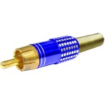 Conector RCA tata, albastru, metalic, 122255