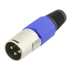 Conector XLR tata, albastru, pe cablu - 402585