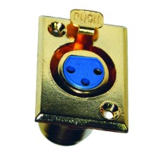 Conector XLR mama, montare pe panou, gold - 402422