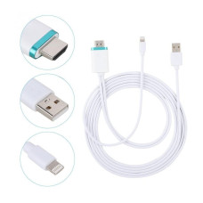 Convertor kit cablu MHL, compatibil cu iPhone, HDTV Video, 1920x1080, 30p, 196871 Convertor kit cablu MHL, compatibil cu iPhone, HDTV Video, 1920x1080, 30p, 196871