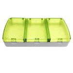 Cutie compartimentata, 3 compartimente, verde, 95x48x19mm, 160538