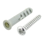 Set 50 dibluri din plastic, cu surub, 4x35 mm, 201740