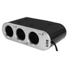 Spliter bricheta X3, incarcator USB, 5V, 1000mA, cu intrerupator - 109621