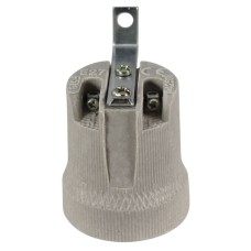Dulie ceramica E27, 40x46 mm, cu clema de prindere, 524292 Dulie ceramica E27, 40x46 mm, cu clema de prindere, 524292