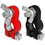 Set 2 borne pentru acumulatori auto, rosu-negru, 109857