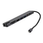 Hub Adaptor, 8 in 1 Tip C la HDTV, 4K UHD, PD, RJ45, TF/SD, USB 3.0, 196943