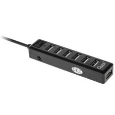 HUB USB, 7 porturi, cu intrerupator, Quer - 401124