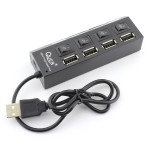 HUB USB, 4 porturi, cu intrerupator, KOM0752, Quer - 401130